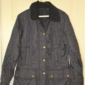Barbour Women's Blue Beadnell Waxed Cotton Jacket Coat $295 Retail